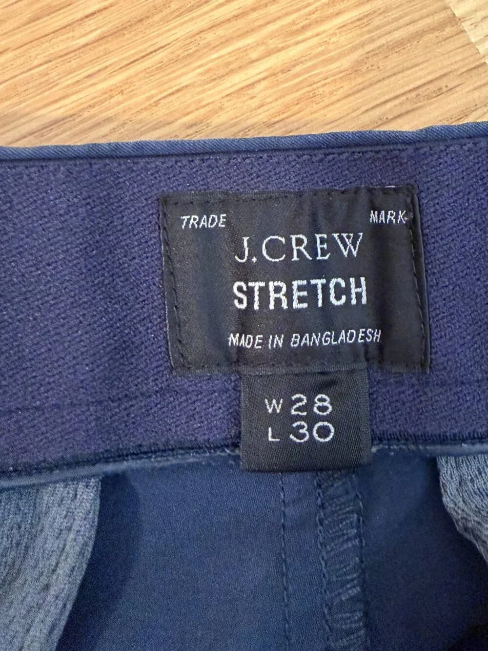 Men's JCrew Stretch 484 Slim Navy Pant, 28/30